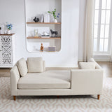 Wide Modern Double Sided Upholstered Chaise Lounge