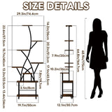 Plant Stand Indoor With Grow Light, 8 Tiered Tall Indoor Plant Shelves For Multiple Plants - Walnut / Black