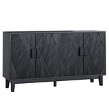 Modern Style Buffet Cabinet, Storage Side Cabinet Buffet Cabinet, Medieval Modern Multifunctional Decorative Cabinet Suitable For Living Room, Dining Room, Entrance, Corridor, Kitchen - Black