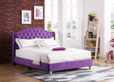 Upholstered Velvet Bed Transitional
