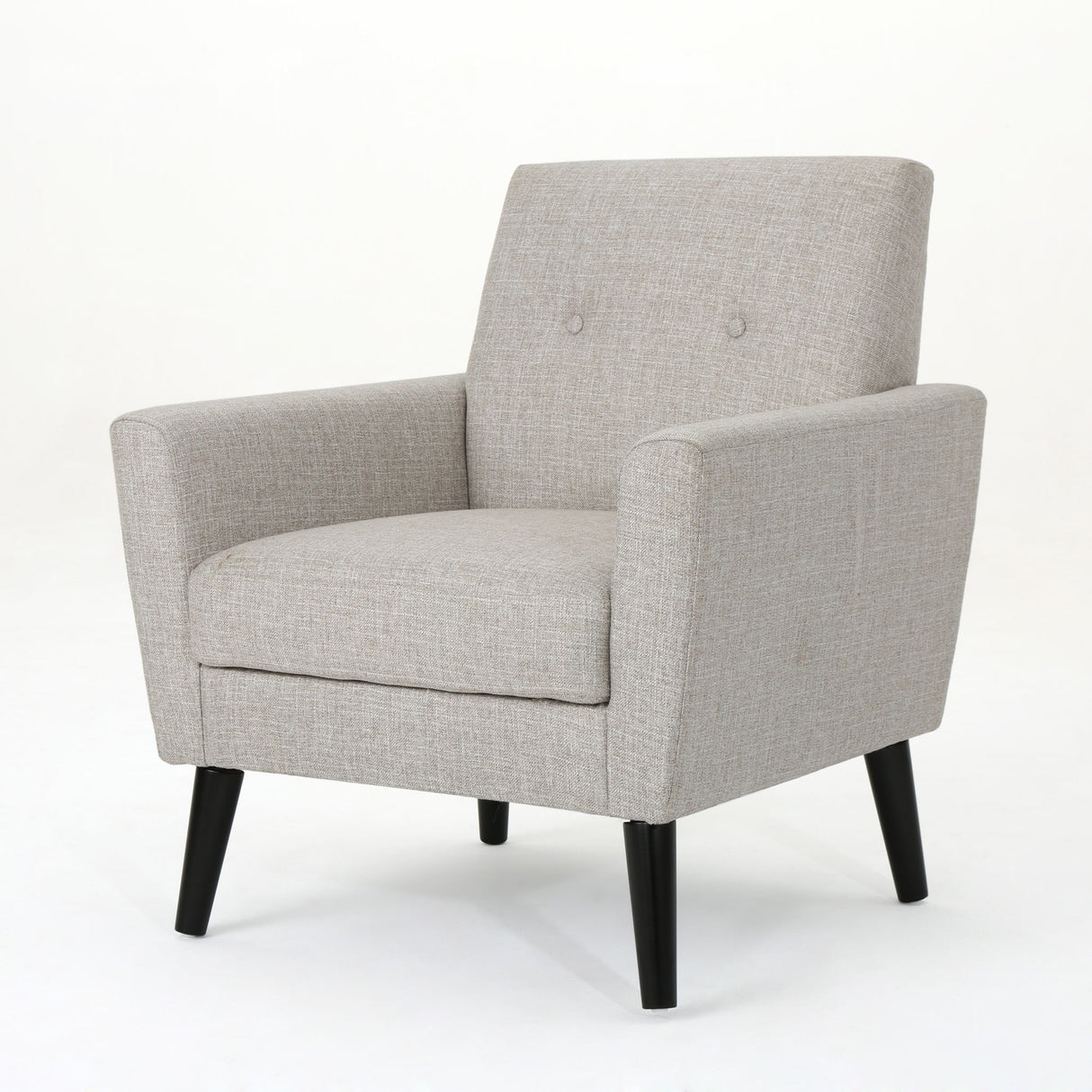 Contemporary Club Chair With Nailhead Trim Fabric And Birch Wood Legs