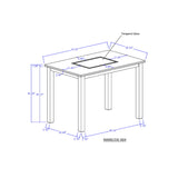 Dining Table Set With 4 Chairs, 5 Piece Set - Gray