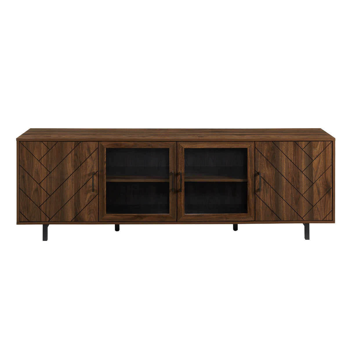 Modern Scandinavian 4 Door Herringbone 70" TV Stand For TVs Up To 80"