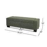 Textured Fabric Ottoman Bench With Hinged Lid