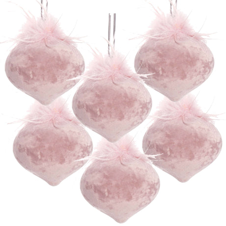 Christmas Ball Ornaments, Glass Decorative Hanging Ball Christmas Tree Ornaments For Holiday Party Decorations (Set of 6) - Pink