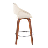 Fabrico - Mid Century Modern, Fixed Height Counter Stool With Round Footrest (Set of 2)