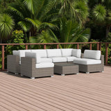 Seating Set With Cushions Handcrafted Wicker Design