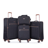 4 Piece Set, Softshell Suitcase Spinner Wheels Terylene Luggage Sets