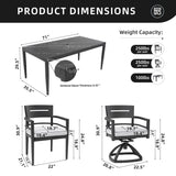 Modern Outdoor Patio Dining Set With Table And Chairs With Sunbrella Cushions
