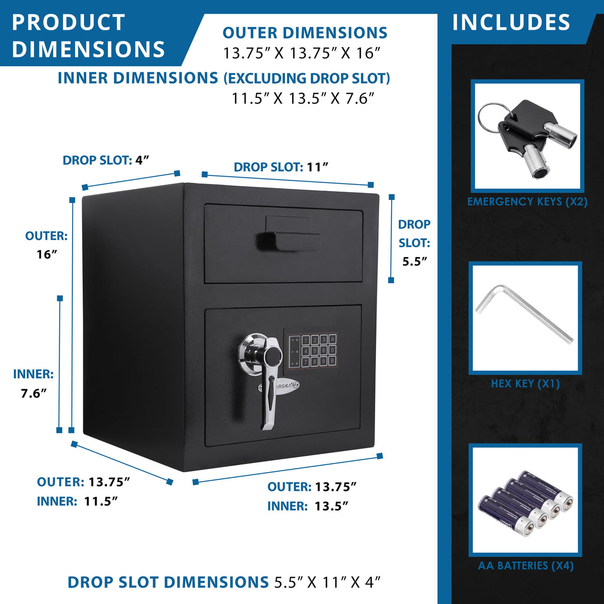 Durable Keypad Depository Safe
