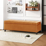 Wendover - Elegant Velvet Tufted Storage Bench With Lift-Up Top And Birch Wood Legs