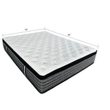 Premium 14" Queen Size Hybrid Mattress In A Box Plush Gel Memory Foam Top With Cooling Technology - Gray / White