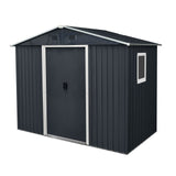 8Ft X 4Ft Outdoor Metal Storage Shed With Window And Metal Foundation For Backyard, Patio, Lawn