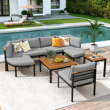 Outdoor Sectional Sofa Set Patio Seating Group With Cushions