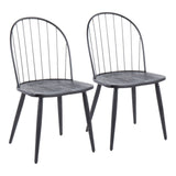 Riley - Industrial High Back Armless Chair (Set of 2) - Black