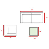 Modern Style Hdpe Wicker Seating Group With Cushions For 3 People In Brown Finish