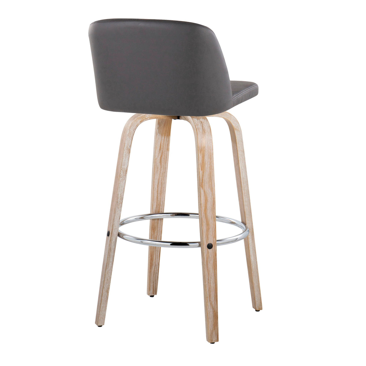 Toriano - Contemporary Fixed Height Barstool With Swivel & Round Footrest (Set of 2)