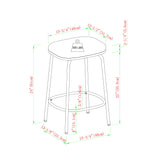 Modern Simple Counter Stool With Upholstered Seat (Set of 2)