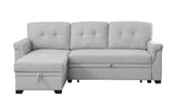 Sierra - Linen Reversible Sleeper Sectional Sofa With Storage Chaise