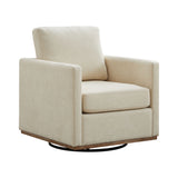 Modern Square Upholstered Swivel Accent Chair With Metal Base