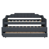 Upholstered Simple Design Daybed With Trundle And 3 Drawers
