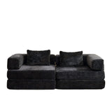 Convertible Floor Sofa Bed With Pillow Back Support Armrest