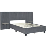 Upholstered Platform Bed With Big Headboard
