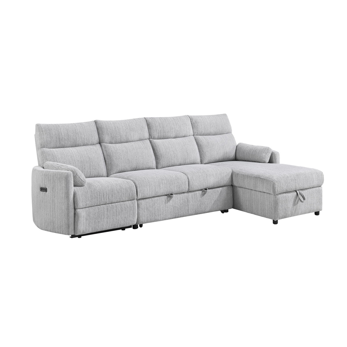 Sleeper Sofa With Storage Chaise - Gray