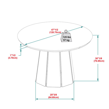 Round Pedestal Dining Table - Light Brown