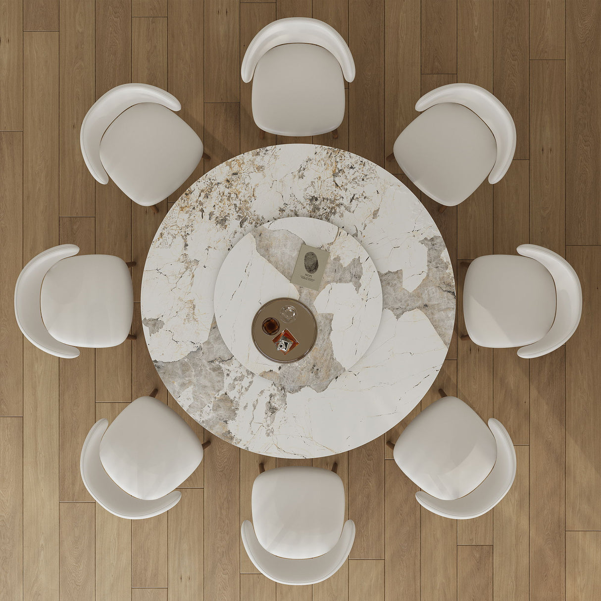 Modern Sintered Stone Dining Table Set With Chairs