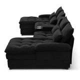 Contemporary U Shaped Sofa With Console And Cupholders