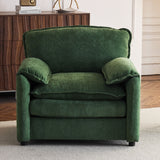 Oversized Reading Armchair With Thick Cushions, High Back Support