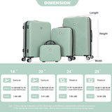 4 Piece Lightweight Suitcase, Makeup Box, Aircraft Wheels