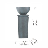 Zen Bowl Water Fountain, Outdoor Bird Feeder / Bath Fountains, Relaxing Water Feature For Garden