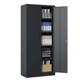 Heavy Metal Garage Storage Cabinet With Locking Doors, Steel, Adjustable Shelves