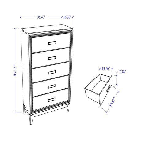 Almera - Glitter Chest - White