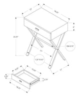 Accent Side X Table, Storage Drawer, Contemporary & Modern
