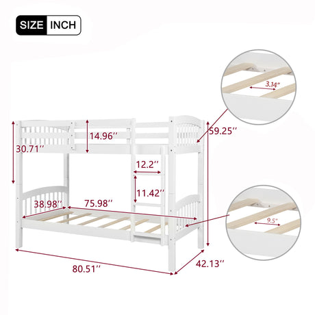 Solid Construction Bunk Bed With Ladder