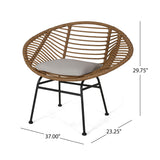 Cordella - Outdoor Woven Wicker Chairs With Cushions, (Set of 2)