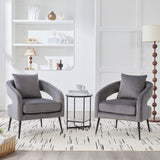 Open Back Accent Chair, Round Sofa Lounge Armchair