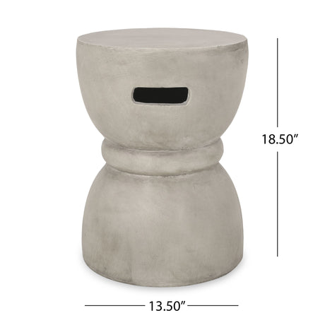 Outdoor Side Table With Hourglass Shape - Gray