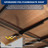 Wall Mounted Outdoor Pergola Gazebo, Heavy Duty Metal Awning With Roof