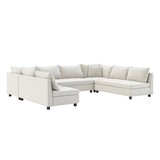 Modular Sectional Reversible U Shaped Couch Set, Free Combination Minimalist Style Oversized 8 Seat Convertible Sofa