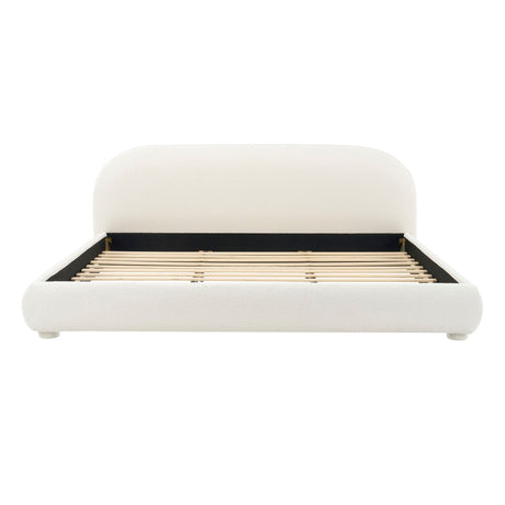 Upholstered Simple Modern Bedroom Bed With Curved Headboard