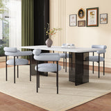 Contemporary Upholstered Armchair Dining Chairs With Metal Legs (Set of 2)