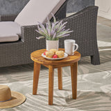Outdoor Acacia Wood Side Table With Weather Resistance