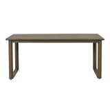 Rustic Nash Dining Table With Slat Design - Gray