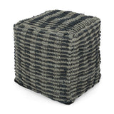 Walle - Fabric Square Pouf Ottoman And Floor Cushion Teal - Blue