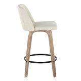 Toriano - Contemporary Fixed Height Counter Stool Swivel & Round Footrest (Set of 2)