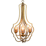 4 Light Metal Chandelier, Hanging Light Fixture With Adjustable Chain For Kitchen, Bulb Not Included - Gold